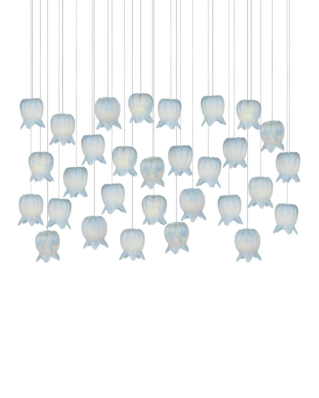 CURREY & COMPANY, POLPO BLUE LINEAR MULTI-DROP PENDANT, PENDANT LIGHT