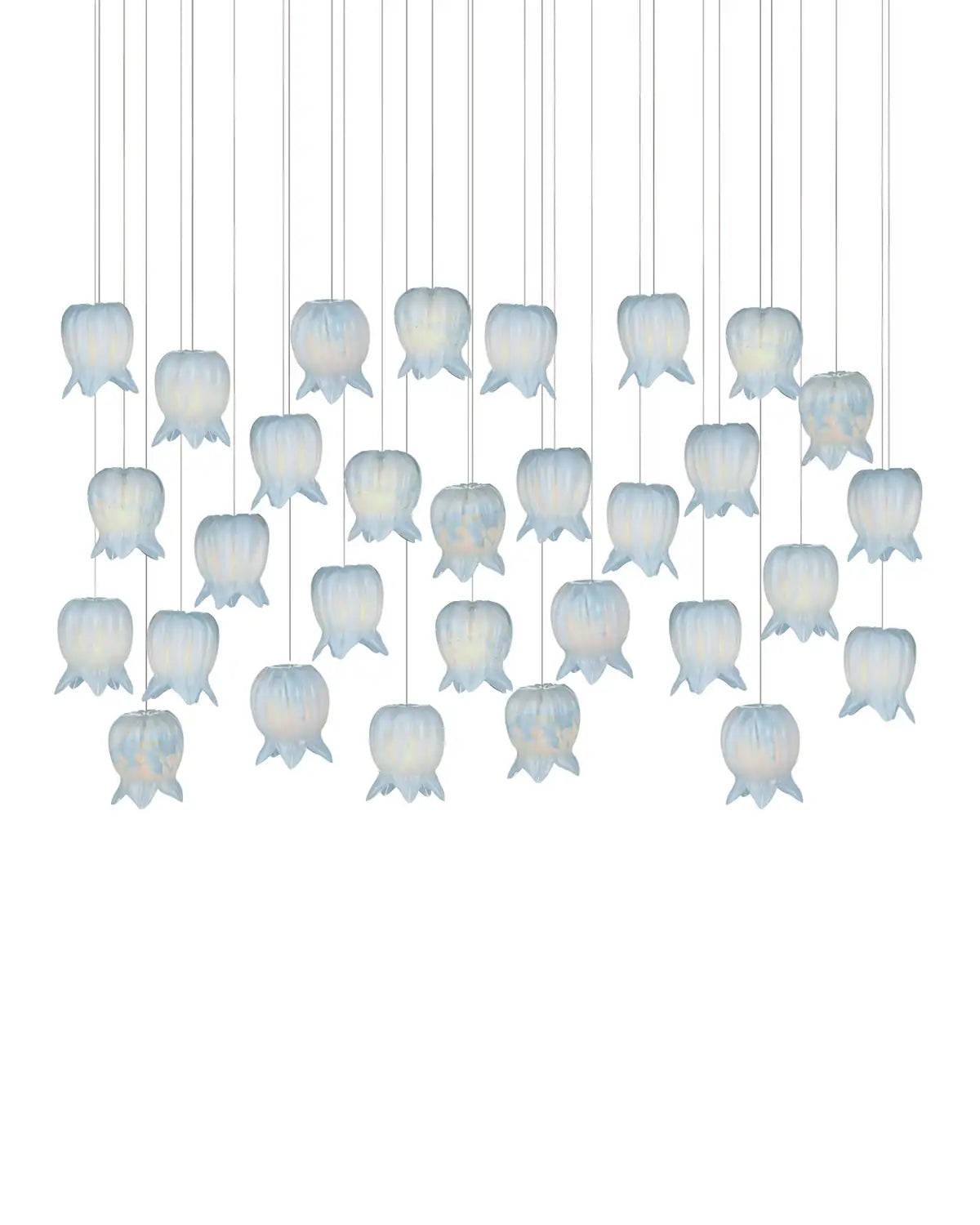 CURREY & COMPANY, POLPO BLUE LINEAR MULTI-DROP PENDANT, PENDANT LIGHT