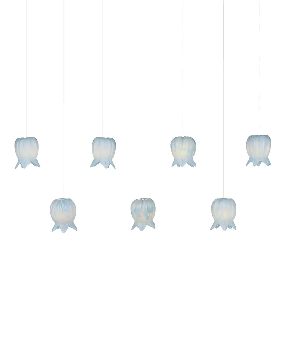 CURREY & COMPANY, POLPO BLUE LINEAR MULTI-DROP PENDANT, PENDANT LIGHT