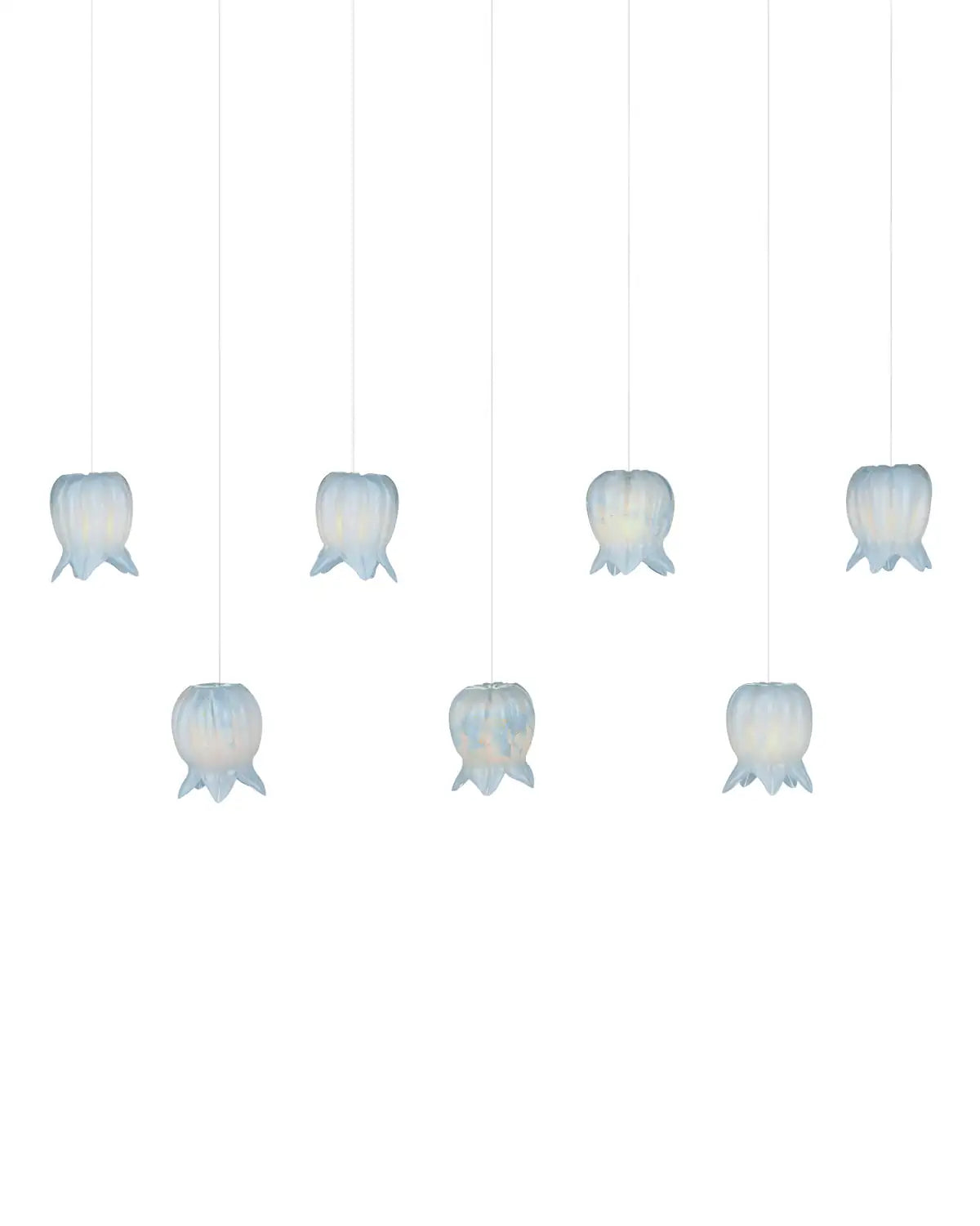 CURREY & COMPANY, POLPO BLUE LINEAR MULTI-DROP PENDANT, PENDANT LIGHT