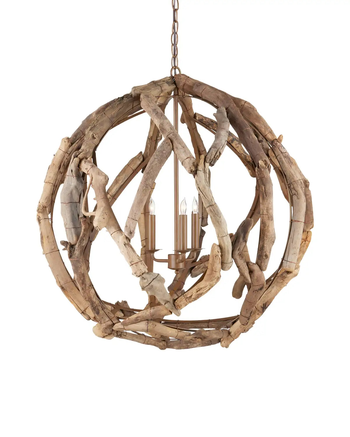 CURREY & COMPANY, DRIFTWOOD ORB CHANDELIER, CHANDELIER LIGHT