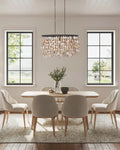CURREY & COMPANY, STILLWATER OYSTER SHELL OVAL CHANDELIER, CHANDELIER LIGHT