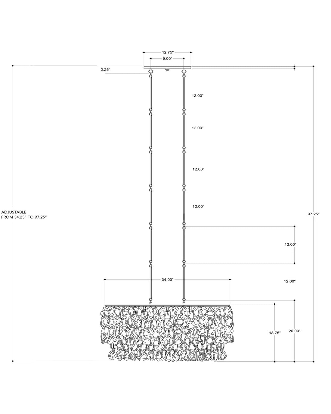 CURREY & COMPANY, STILLWATER OYSTER SHELL OVAL CHANDELIER, CHANDELIER LIGHT