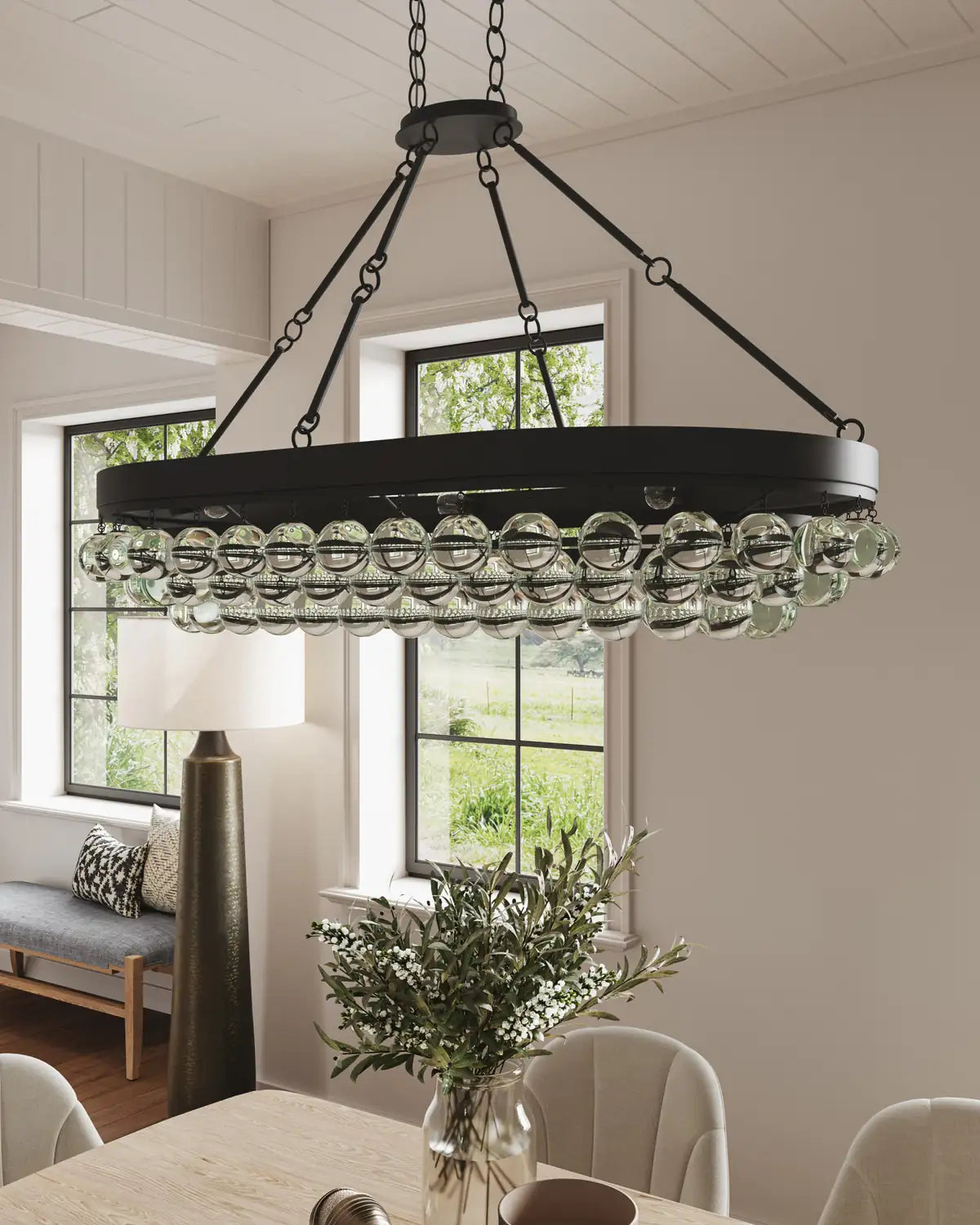 CURREY & COMPANY, BALTHAZAR OVAL CHANDELIER, CHANDELIER LIGHT