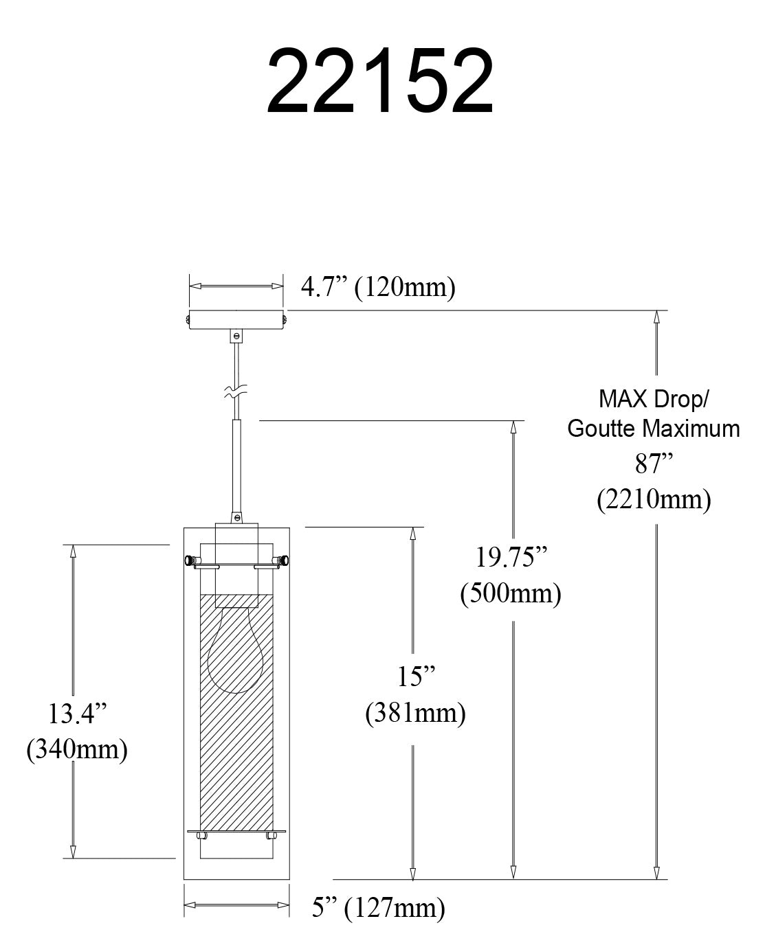 DAINOLITE LTD. 22152-CF-MB cebd7d40-f1a7-49d4-880b-6c4b107a71d6