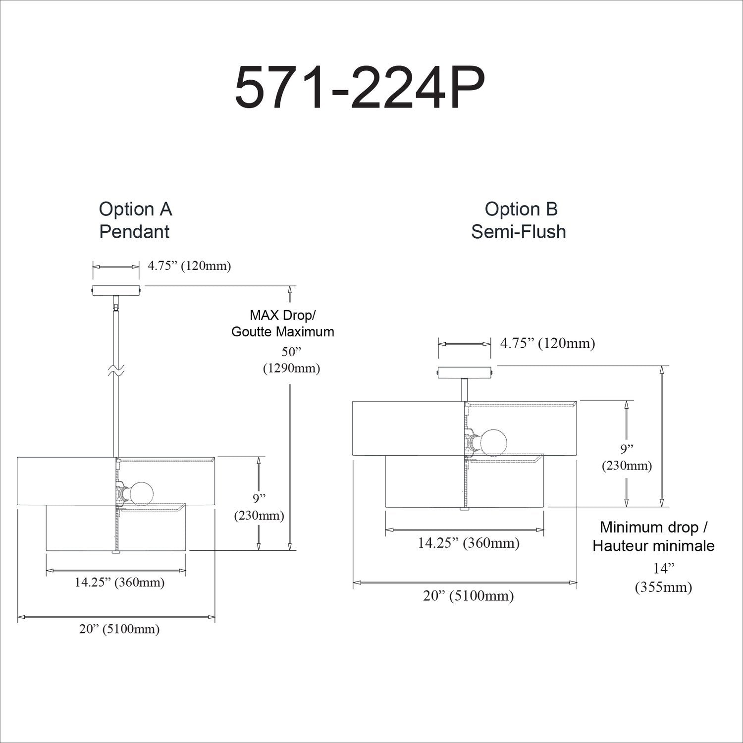 DAINOLITE LTD. 571-224P-AGB-GRY cb576006-a3a9-4b11-88b1-cd8008a34998