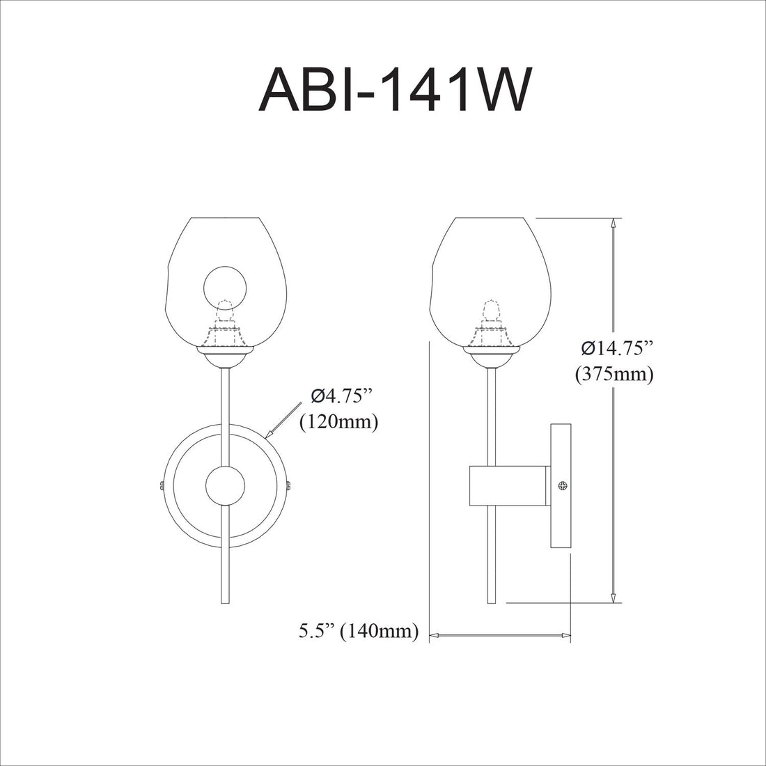 DAINOLITE LTD. ABI-141W-MB-CLR cdf38629-5aa2-413e-87d6-8c797f6f81fd