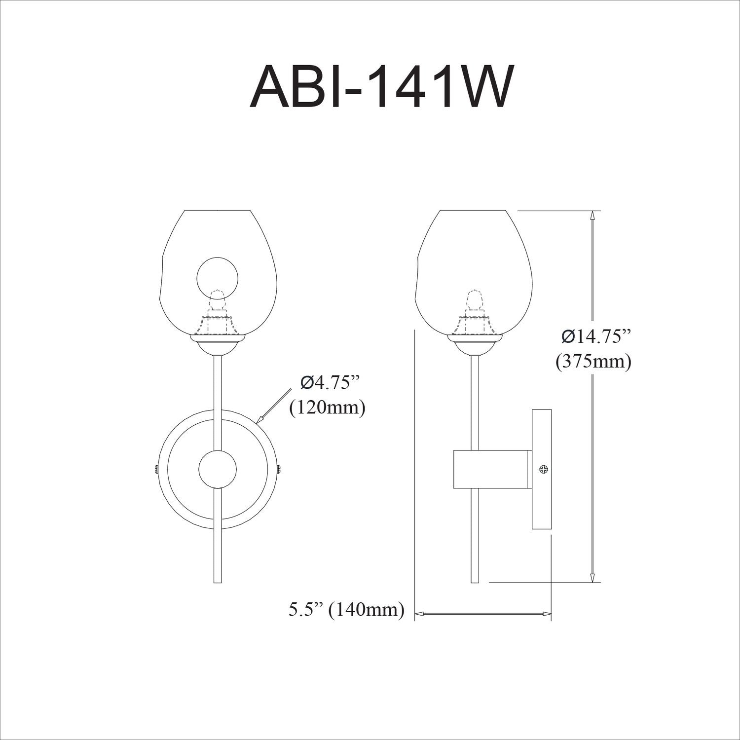 DAINOLITE LTD. ABI-141W-MB-CLR a72cb387-b75b-441e-8dda-16be0024931c