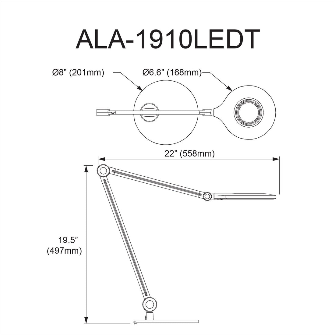 DAINOLITE LTD. ALA-1910LEDT-BK 10320ba3-fd9b-4ba2-94cf-7ea4548f42f5