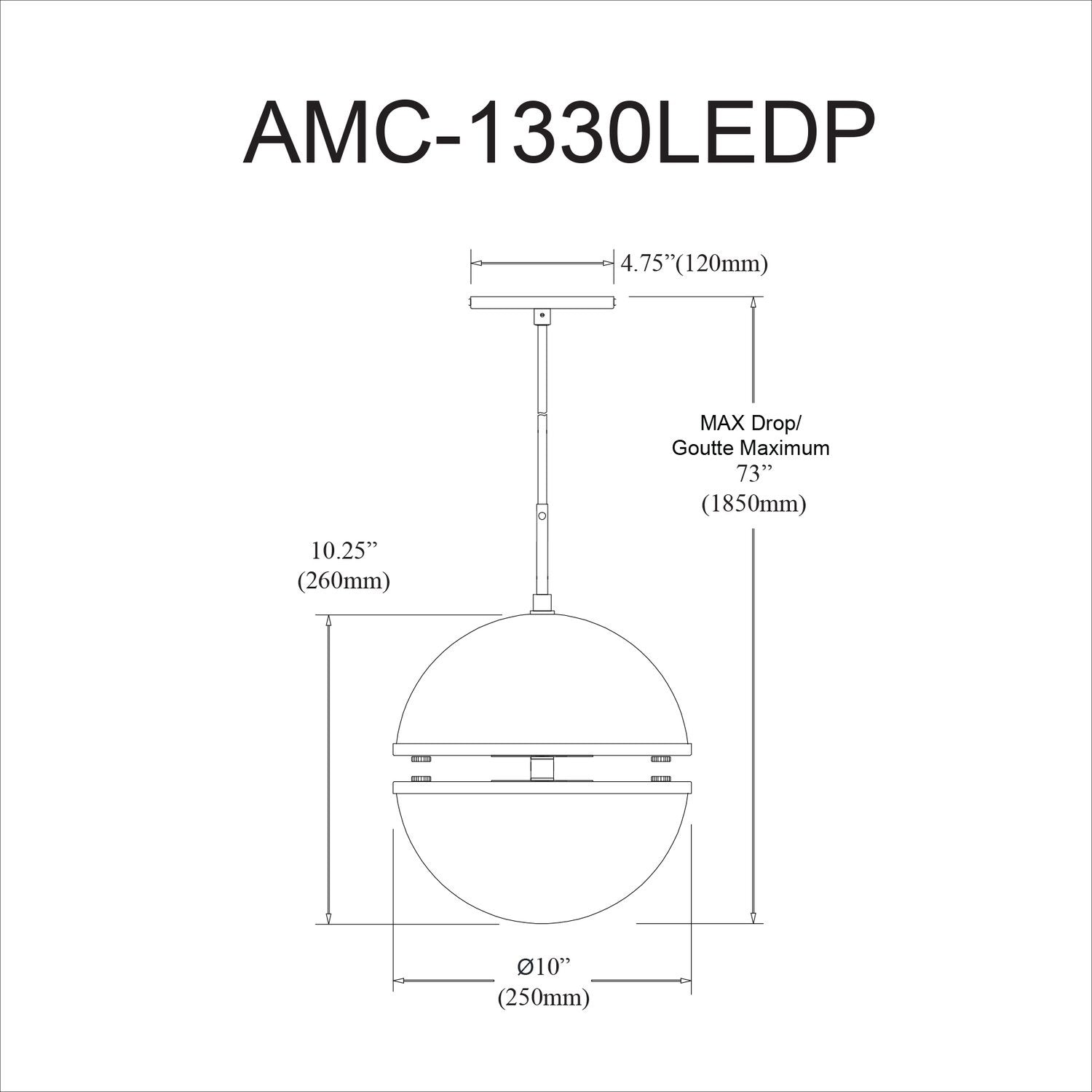DAINOLITE, ATOMIC HANGING PENDANT, PENDANT LIGHT