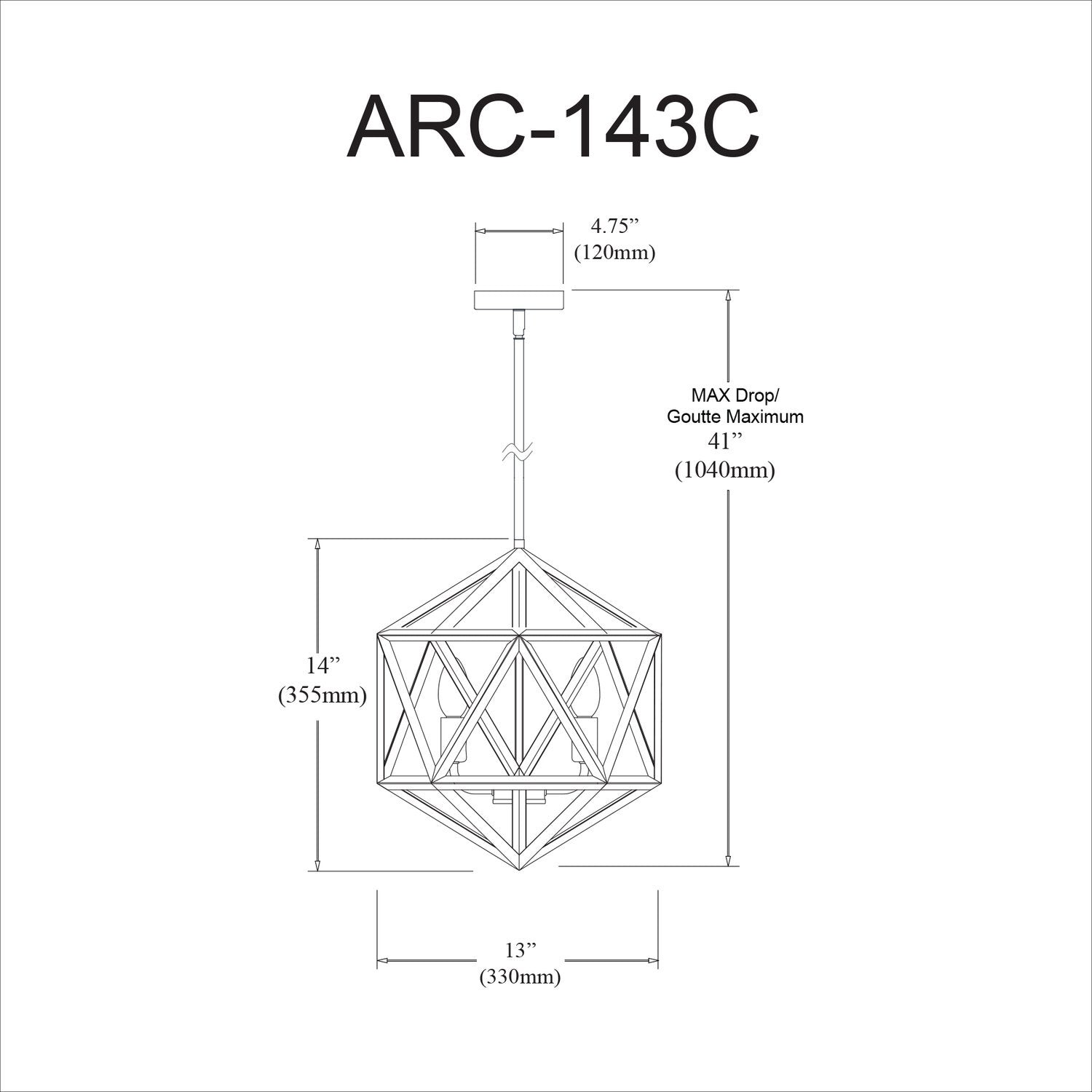 DAINOLITE, ARCHELLO HANGING PENDANT, PENDANT LIGHT