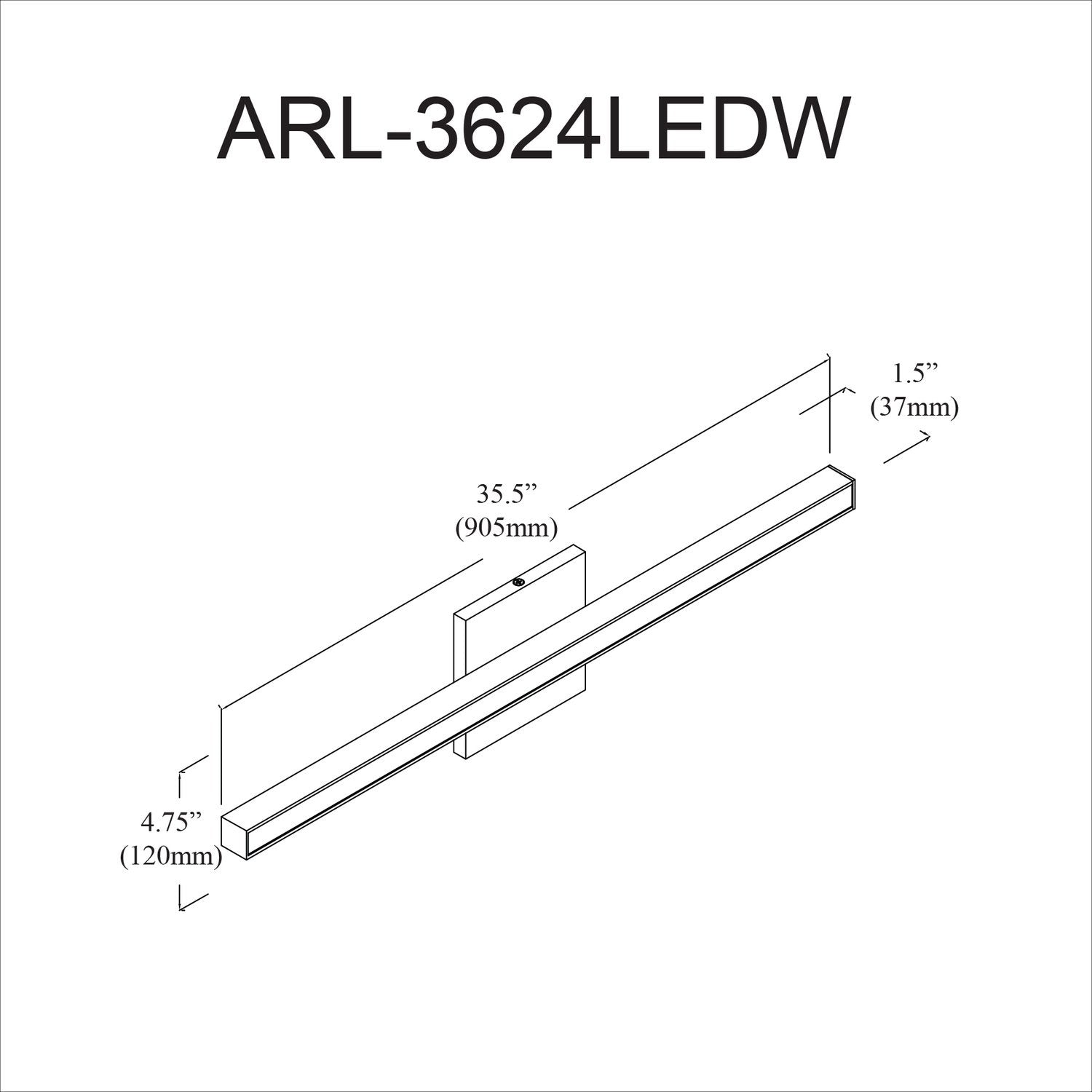 DAINOLITE LTD. ARL-3624LEDW-MB 88f5bc32-5370-43d8-8848-a5e556d935df