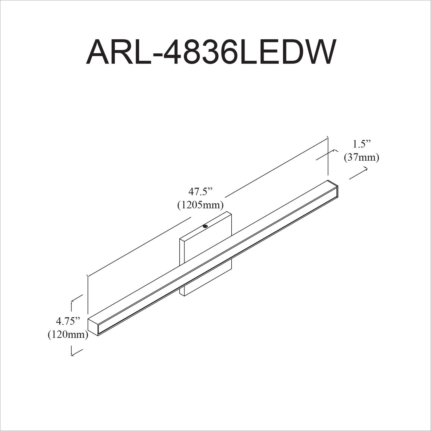 DAINOLITE LTD. ARL-4836LEDW-MB 22961171-92d6-42bf-b4ba-3ccf754764ba