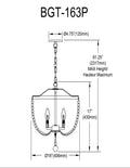 DAINOLITE, BRIDGET HANGING PENDANT, PENDANT LIGHT