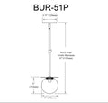 DAINOLITE, BURLAT HANGING PENDANT, PENDANT LIGHT