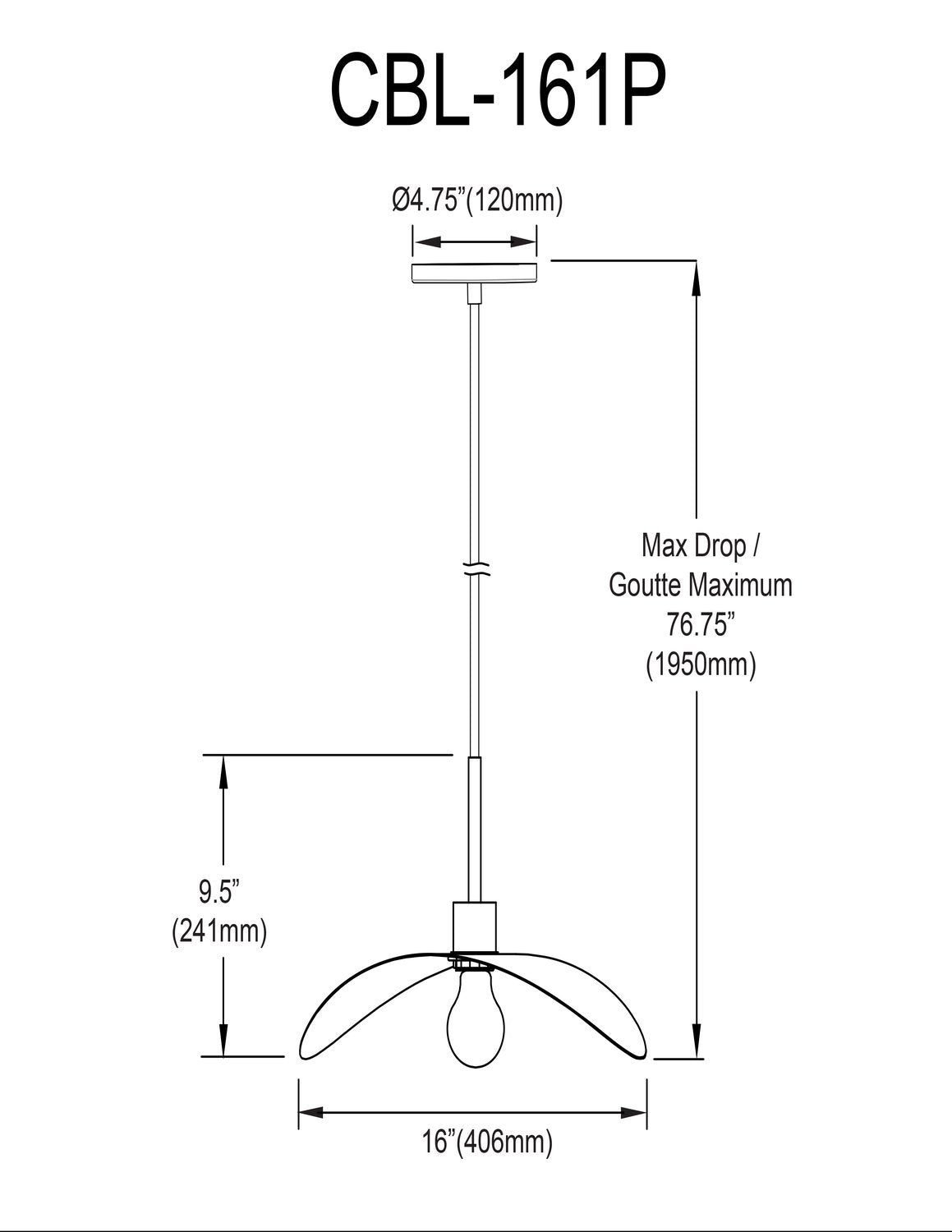 DAINOLITE, CHRISTOBEL HANGING PENDANT, PENDANT LIGHT