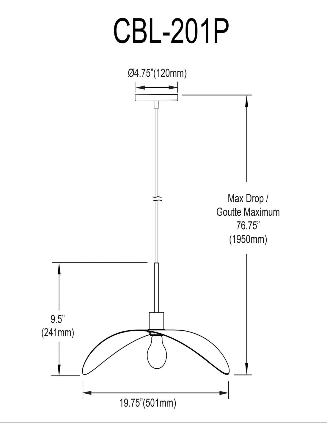 DAINOLITE, CHRISTOBEL HANGING PENDANT, PENDANT LIGHT