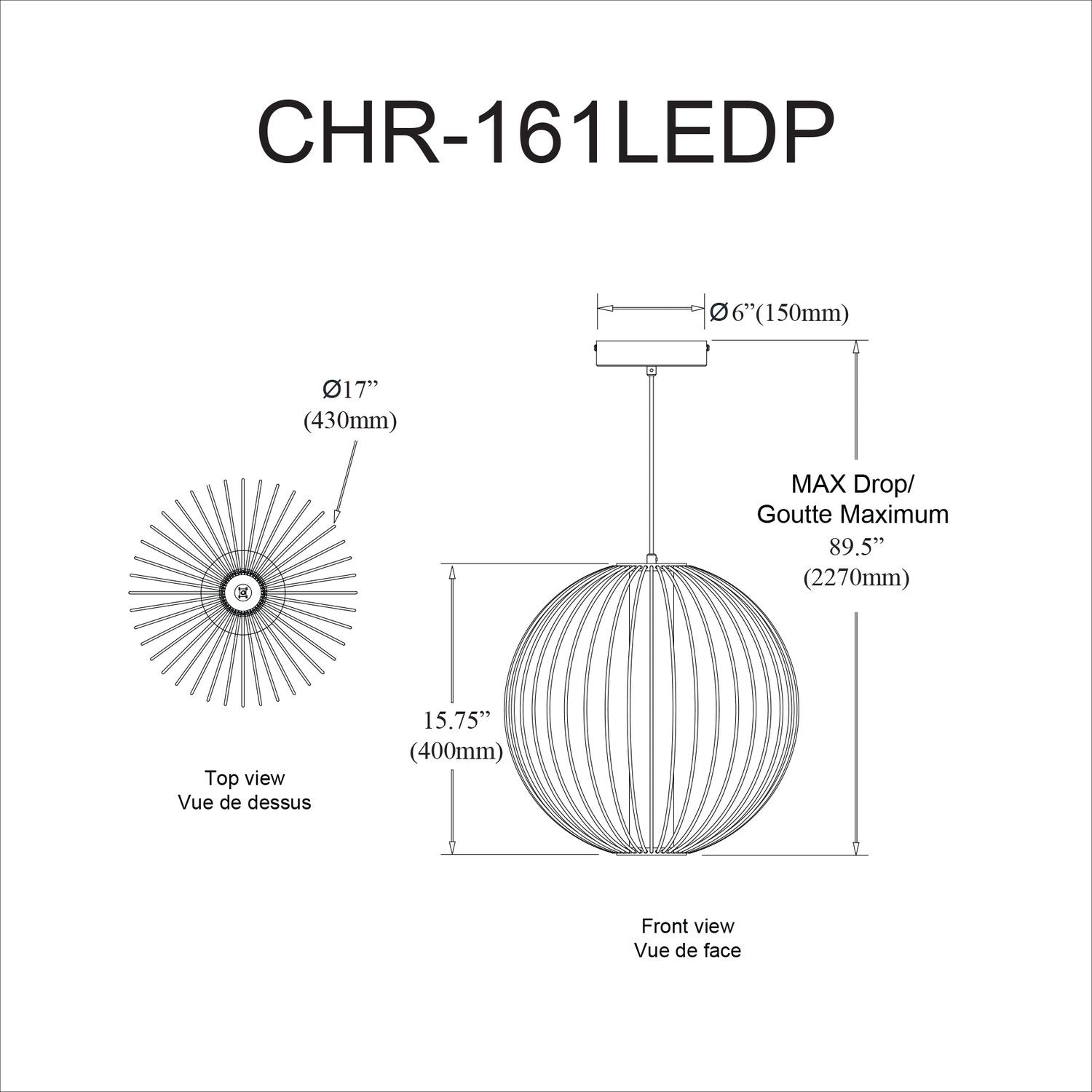 DAINOLITE, CHARLOTTE HANGING PENDANT, PENDANT LIGHT