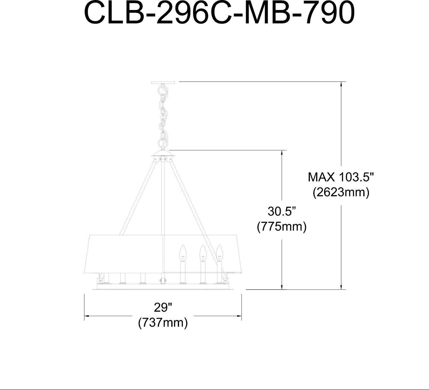 DAINOLITE, COLBY HANGING CHANDELIER, CHANDELIER LIGHT
