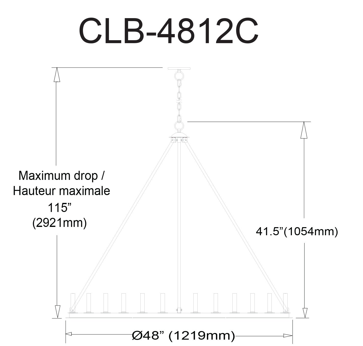DAINOLITE, COLBY HANGING CHANDELIER, CHANDELIER LIGHT