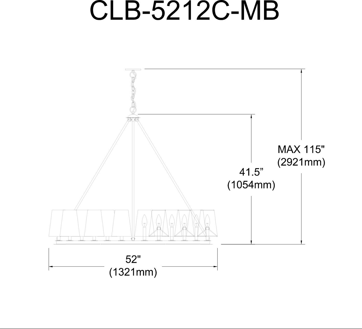 DAINOLITE, COLBY HANGING CHANDELIER, CHANDELIER LIGHT