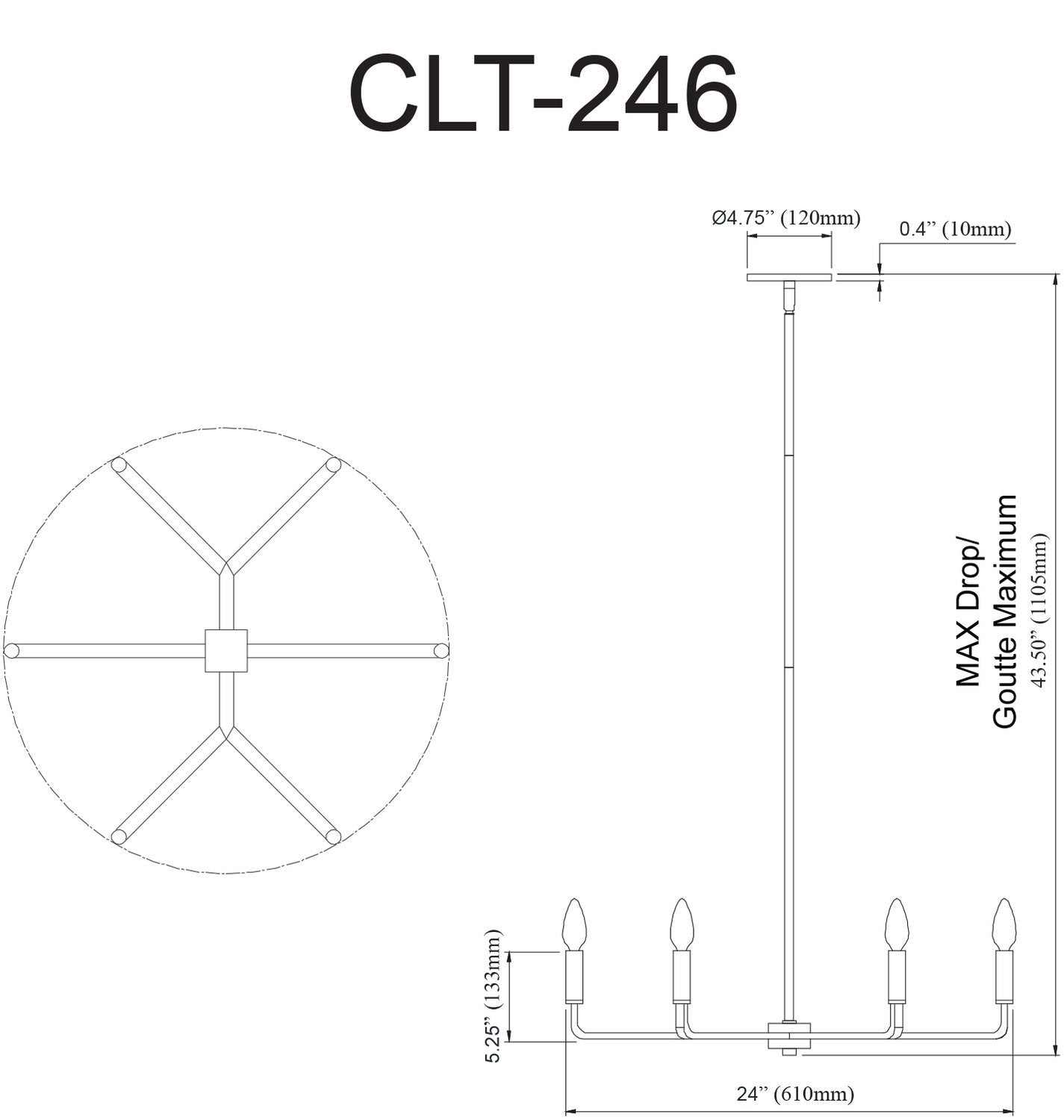 DAINOLITE, COLETTE HANGING CHANDELIER, CHANDELIER LIGHT