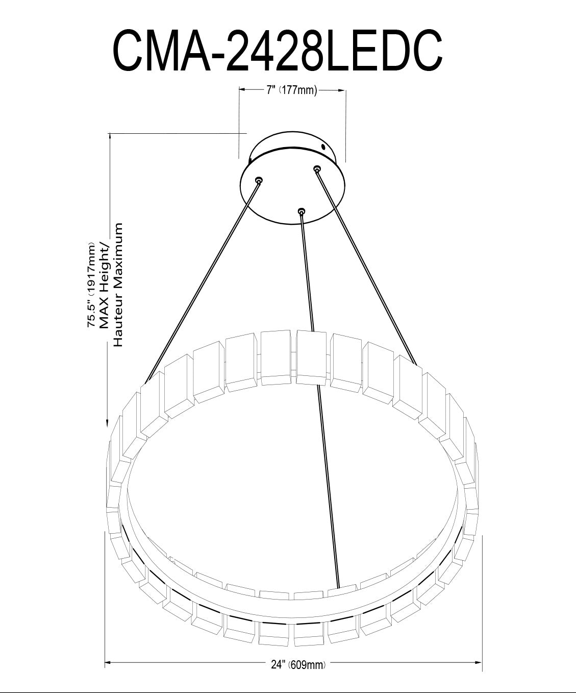 DAINOLITE, CAMILA HANGING CHANDELIER, CHANDELIER LIGHT