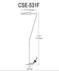 DAINOLITE, CASSIE FLOOR TASK, FLOOR LAMP