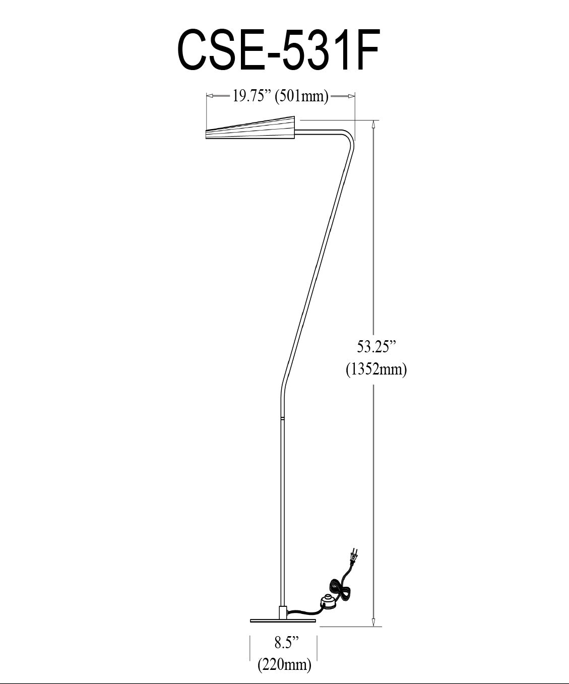 DAINOLITE, CASSIE FLOOR TASK, FLOOR LAMP