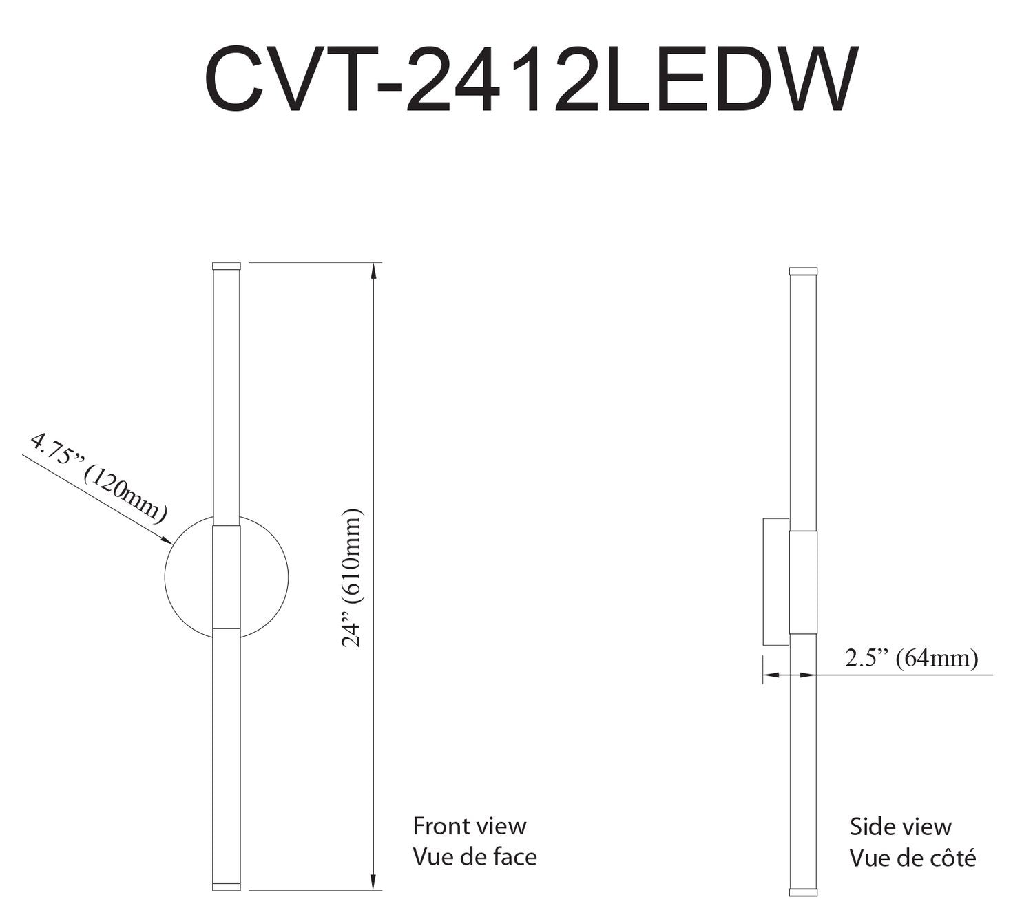 DAINOLITE, CORVETTE WALL VANITY, VANITY LIGHT