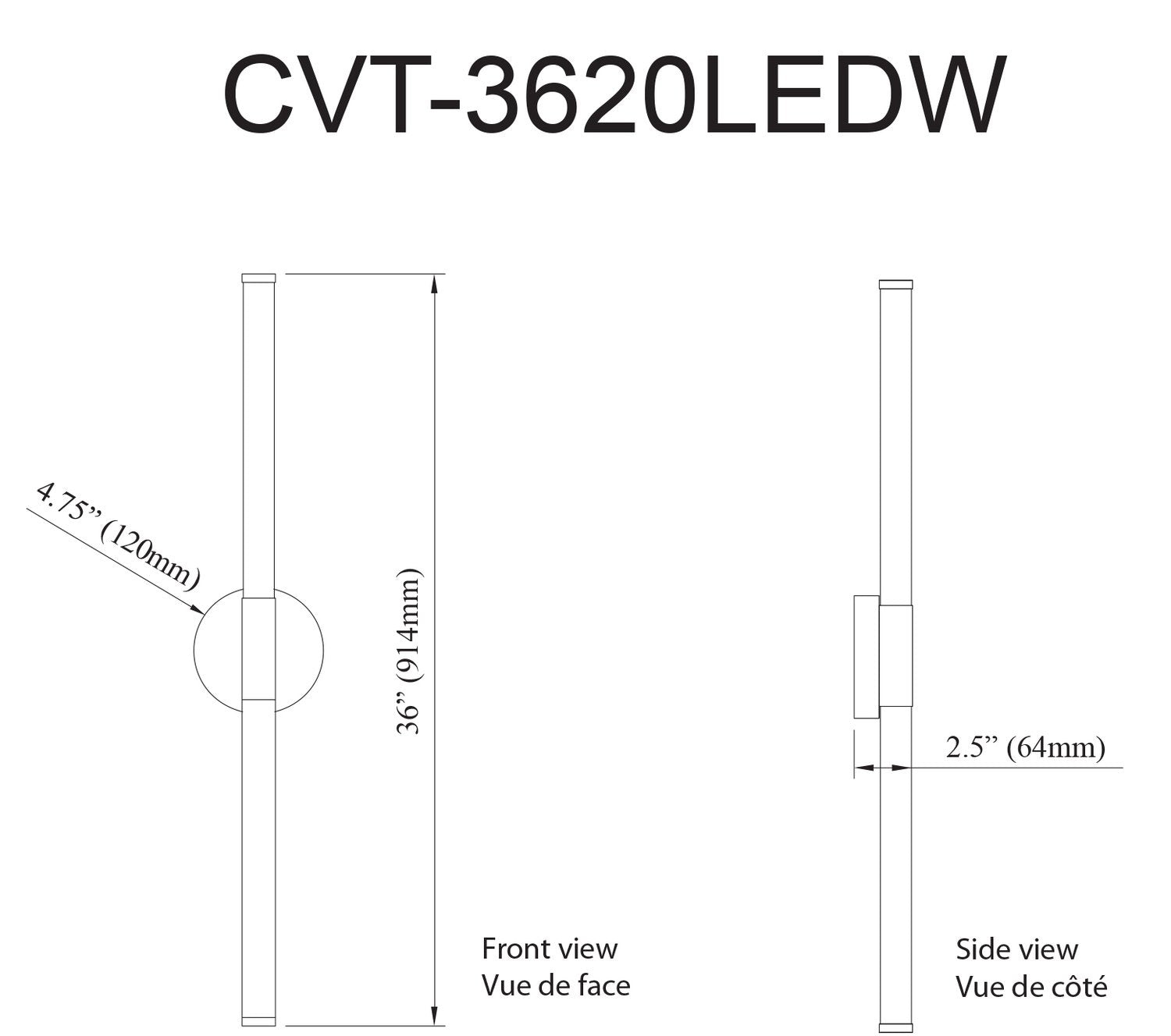 DAINOLITE, CORVETTE WALL VANITY, VANITY LIGHT