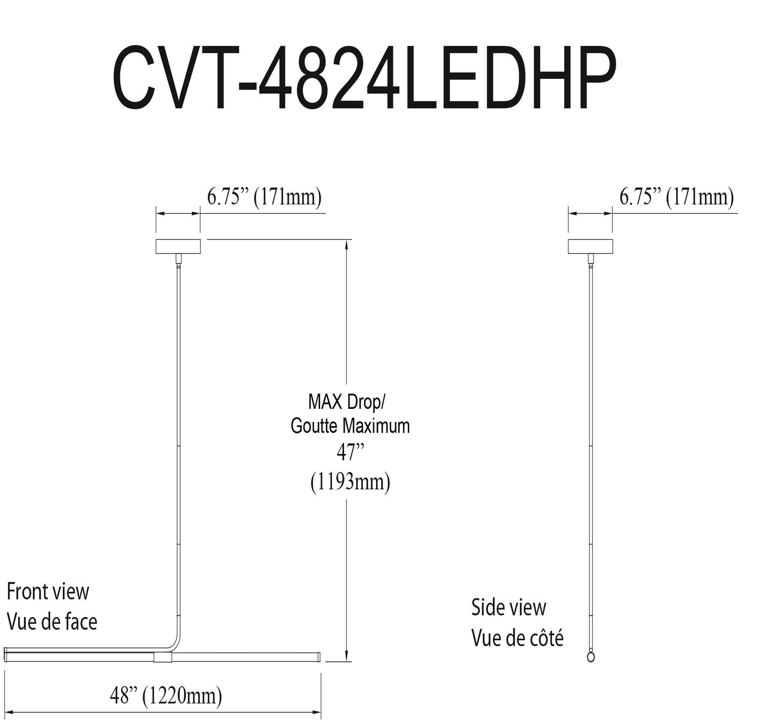DAINOLITE, CORVETTE HANGING PENDANT, PENDANT LIGHT
