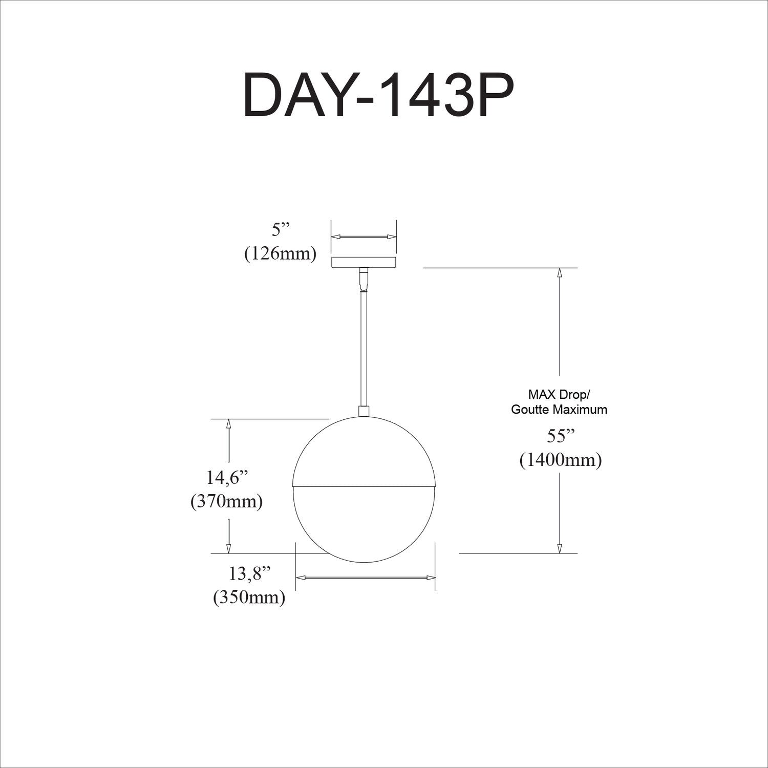 DAINOLITE, DAYANA HANGING PENDANT, PENDANT LIGHT