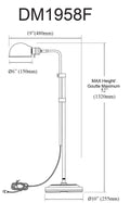 DAINOLITE, FEDORA FLOOR TASK, FLOOR LAMP