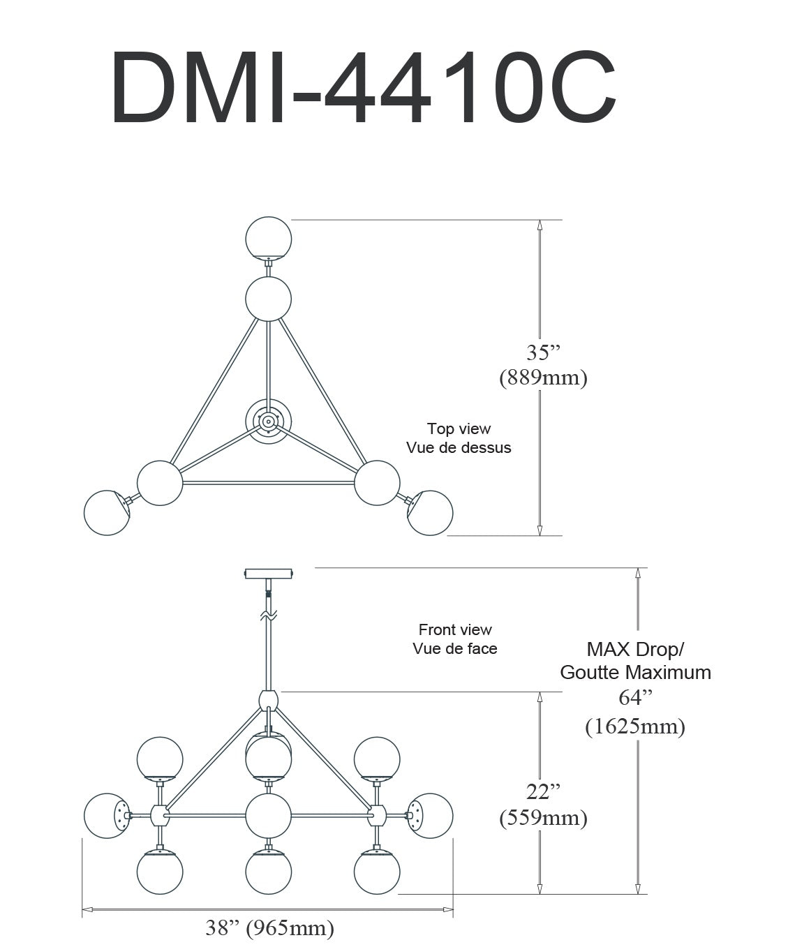 DAINOLITE, DOMI HANGING CHANDELIER, CHANDELIER LIGHT