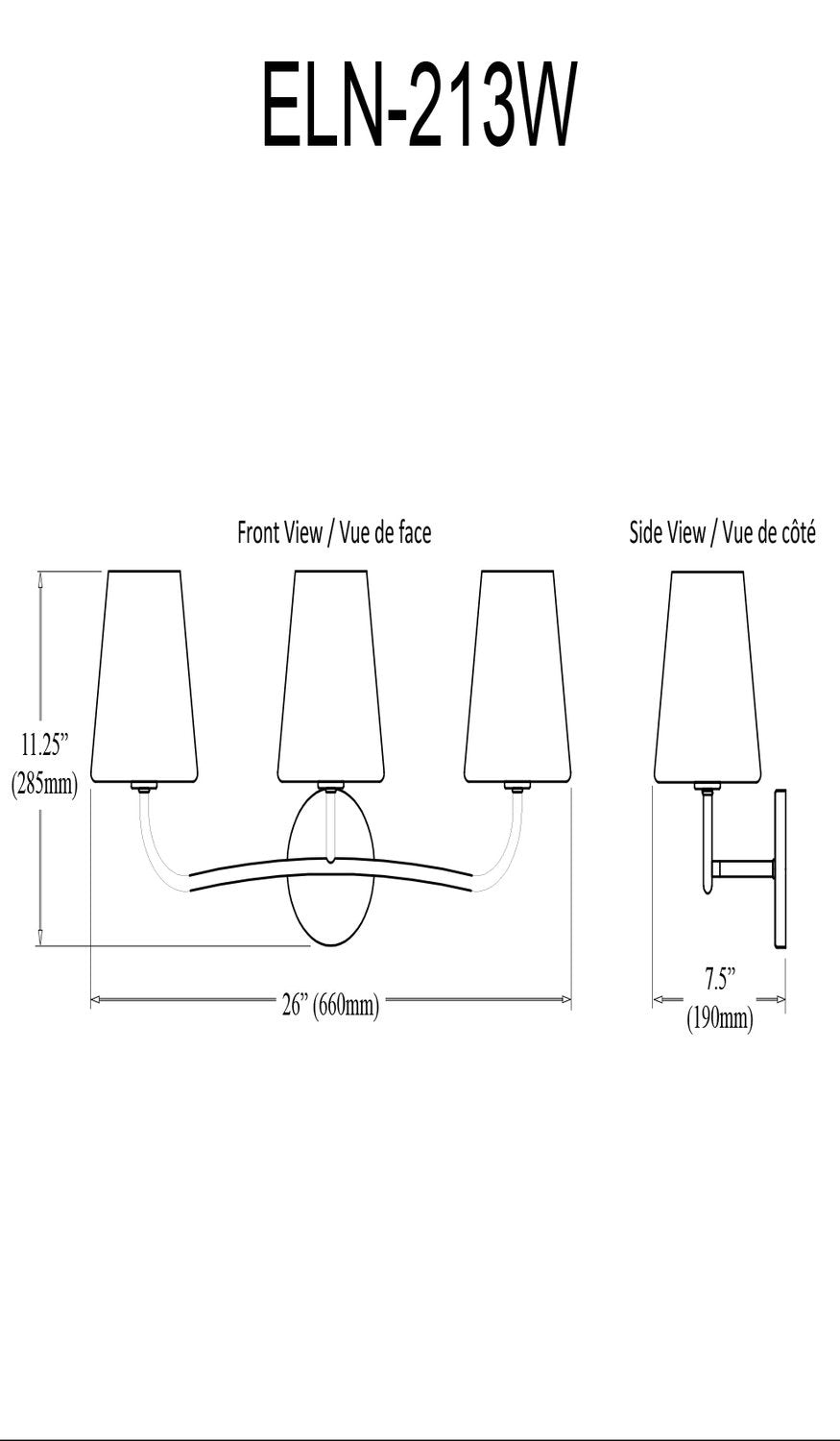 DAINOLITE, ELEANOR WALL VANITY, VANITY LIGHT