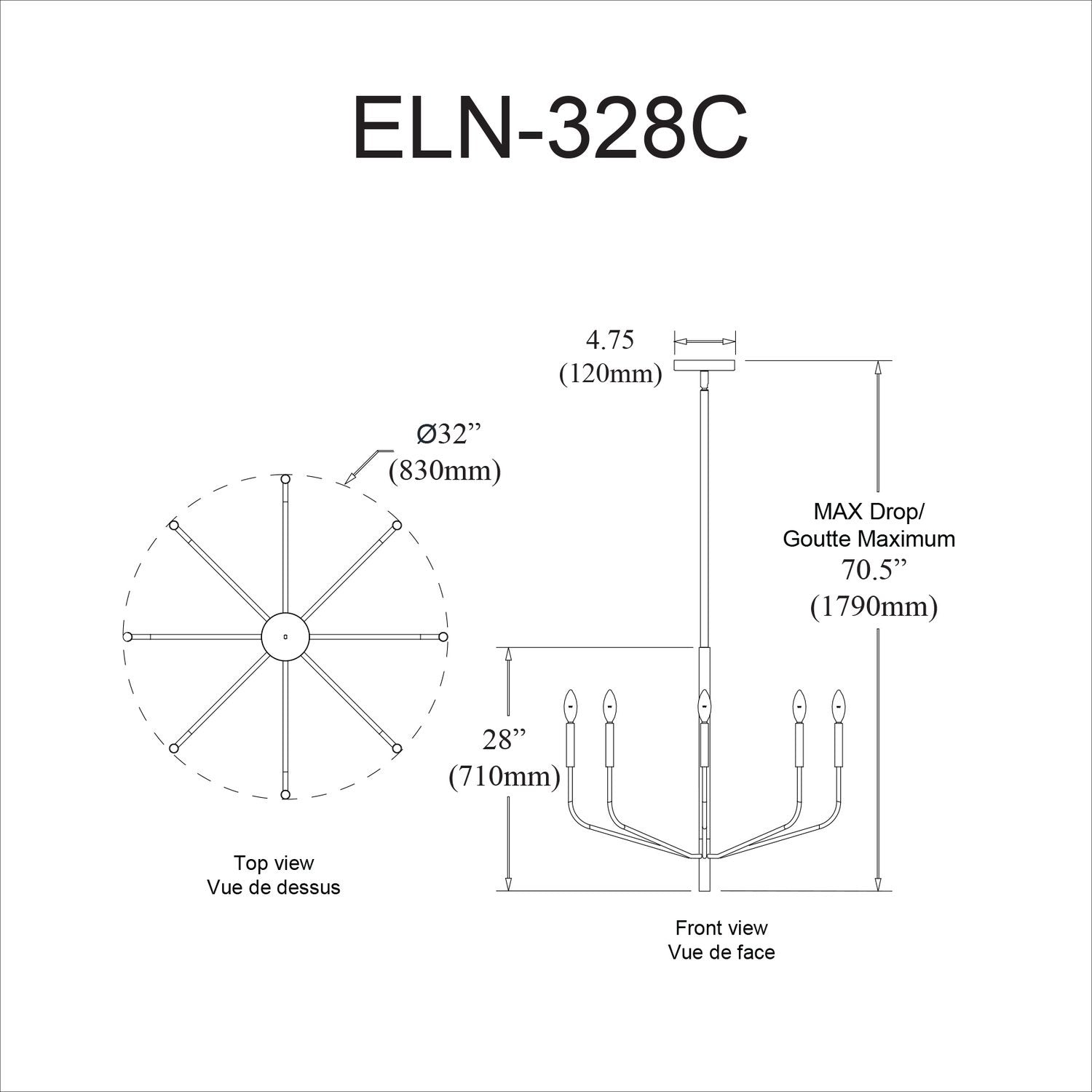 DAINOLITE, ELEANOR HANGING CHANDELIER, CHANDELIER LIGHT