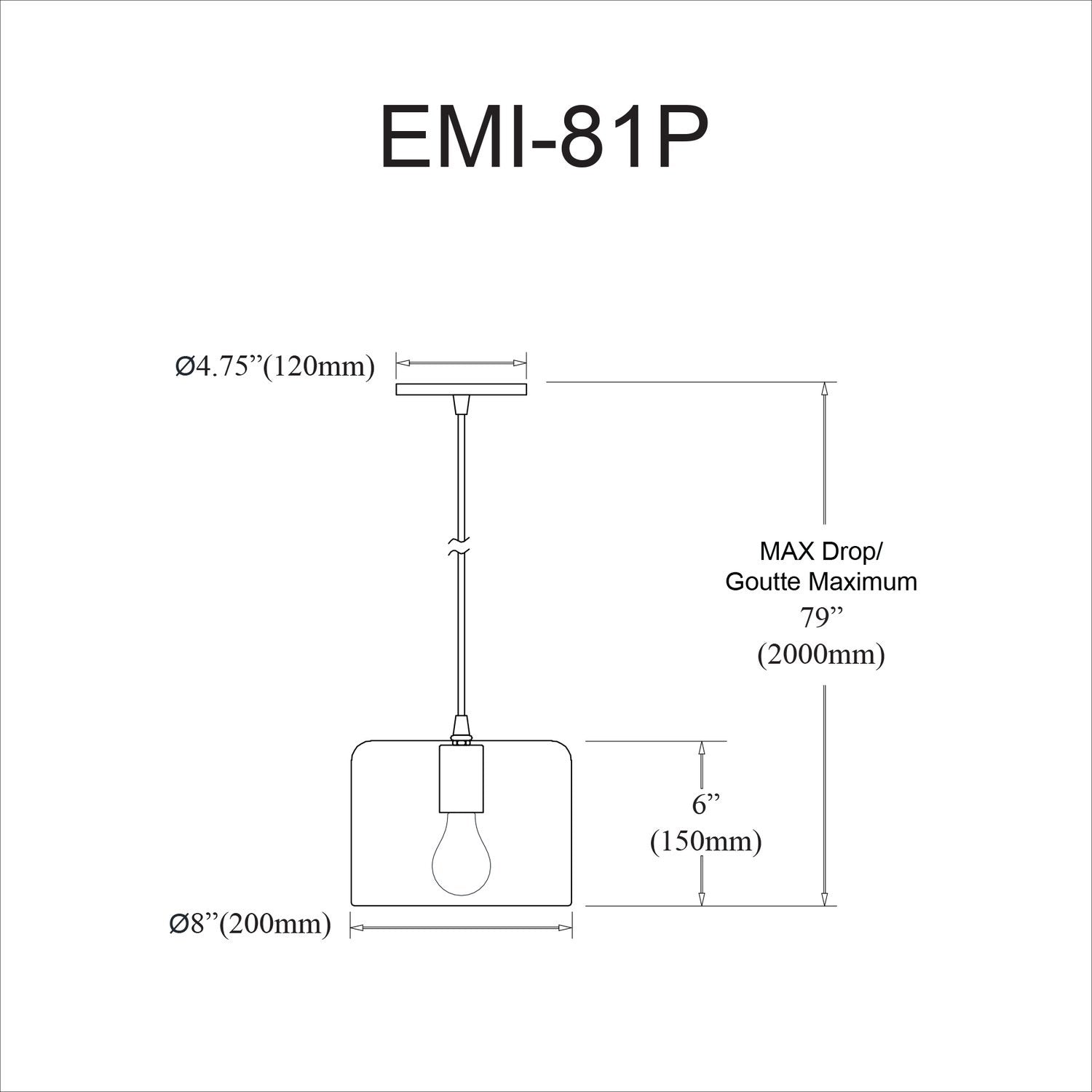 DAINOLITE, EMILIA HANGING PENDANT, PENDANT LIGHT