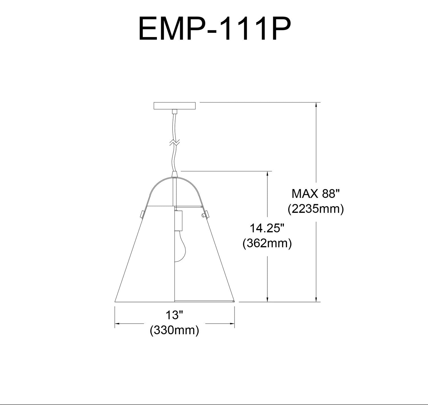 DAINOLITE, EMPEROR HANGING PENDANT, PENDANT LIGHT