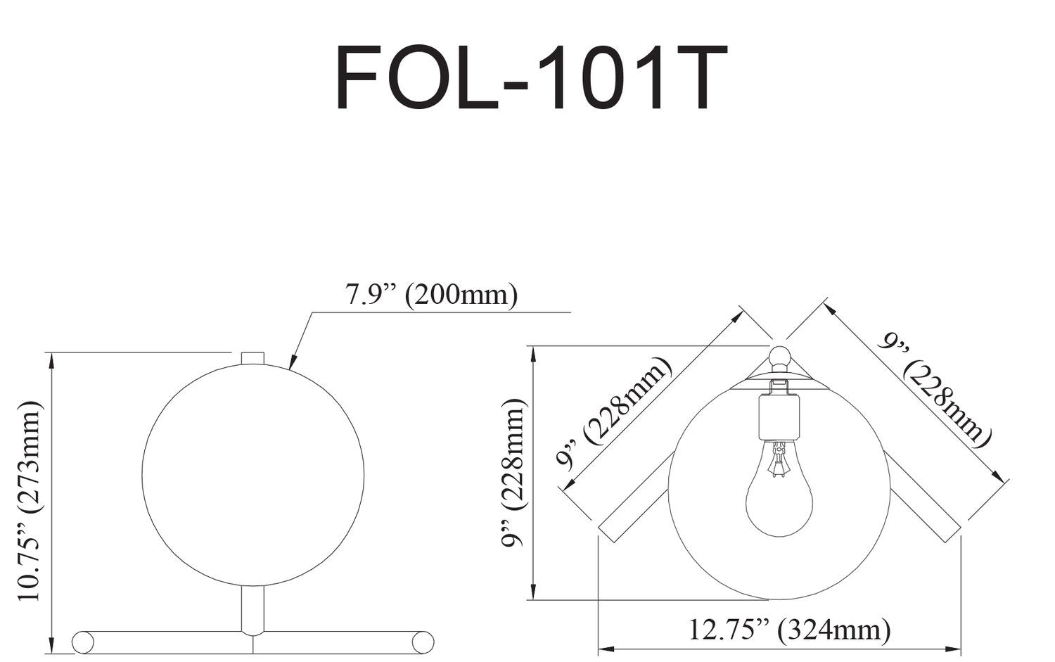 DAINOLITE FOLGAR TABLE DECORATIVE - Table