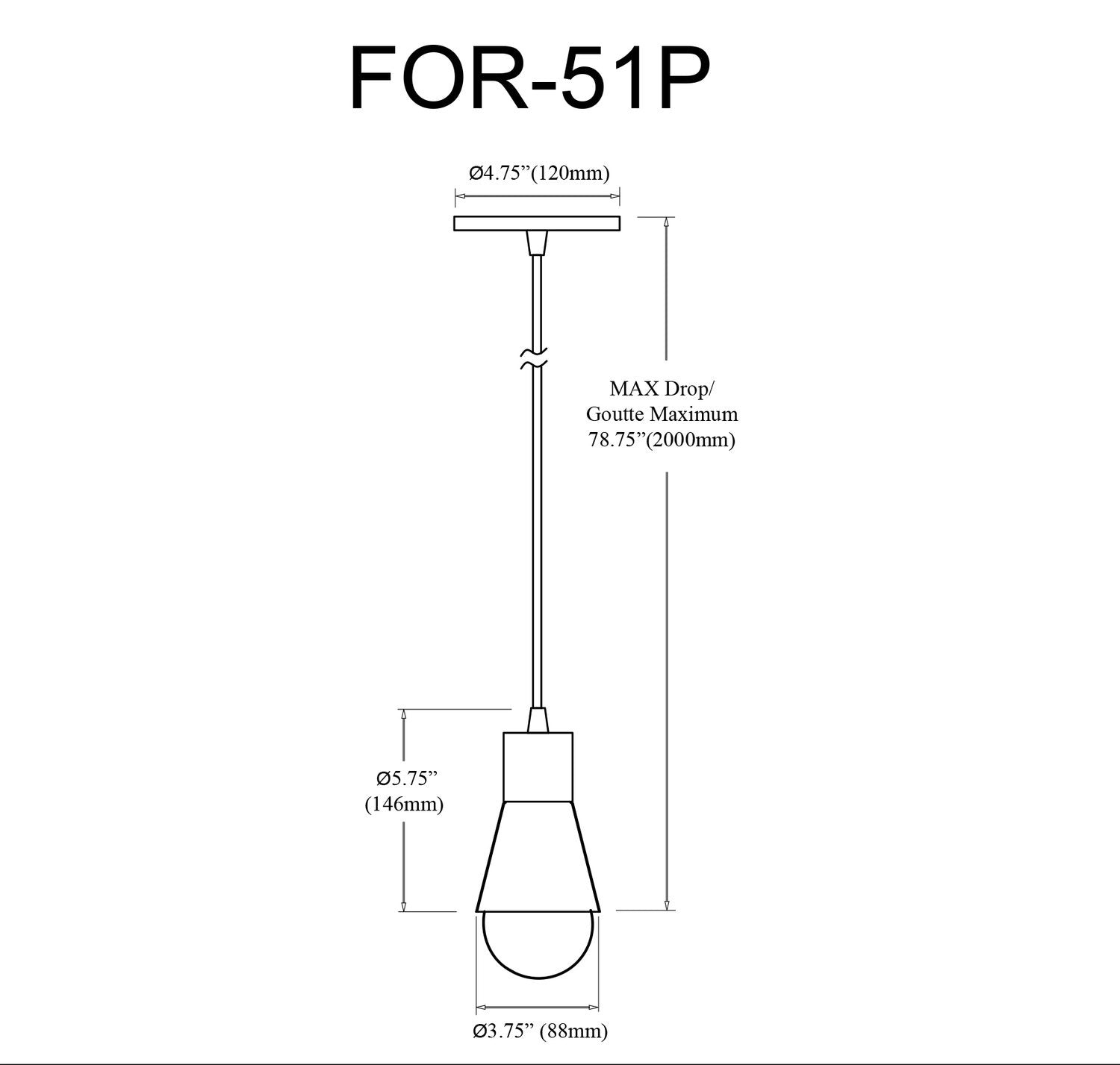 DAINOLITE, FORTUNA HANGING PENDANT, PENDANT LIGHT