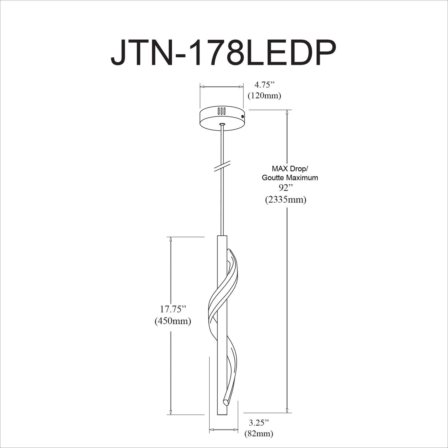 DAINOLITE, JUSTINE HANGING PENDANT, PENDANT LIGHT