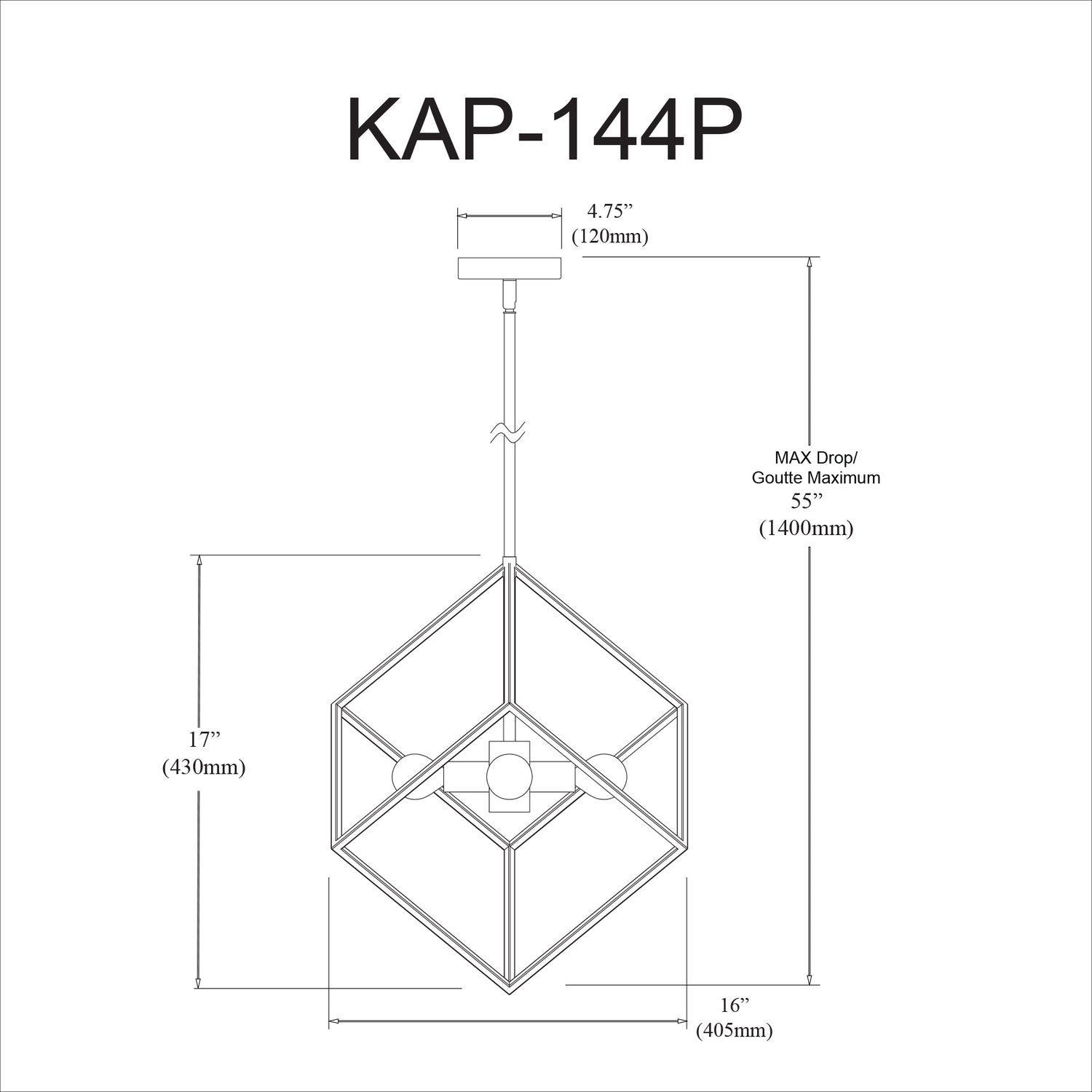 DAINOLITE, KAPPA HANGING PENDANT, PENDANT LIGHT
