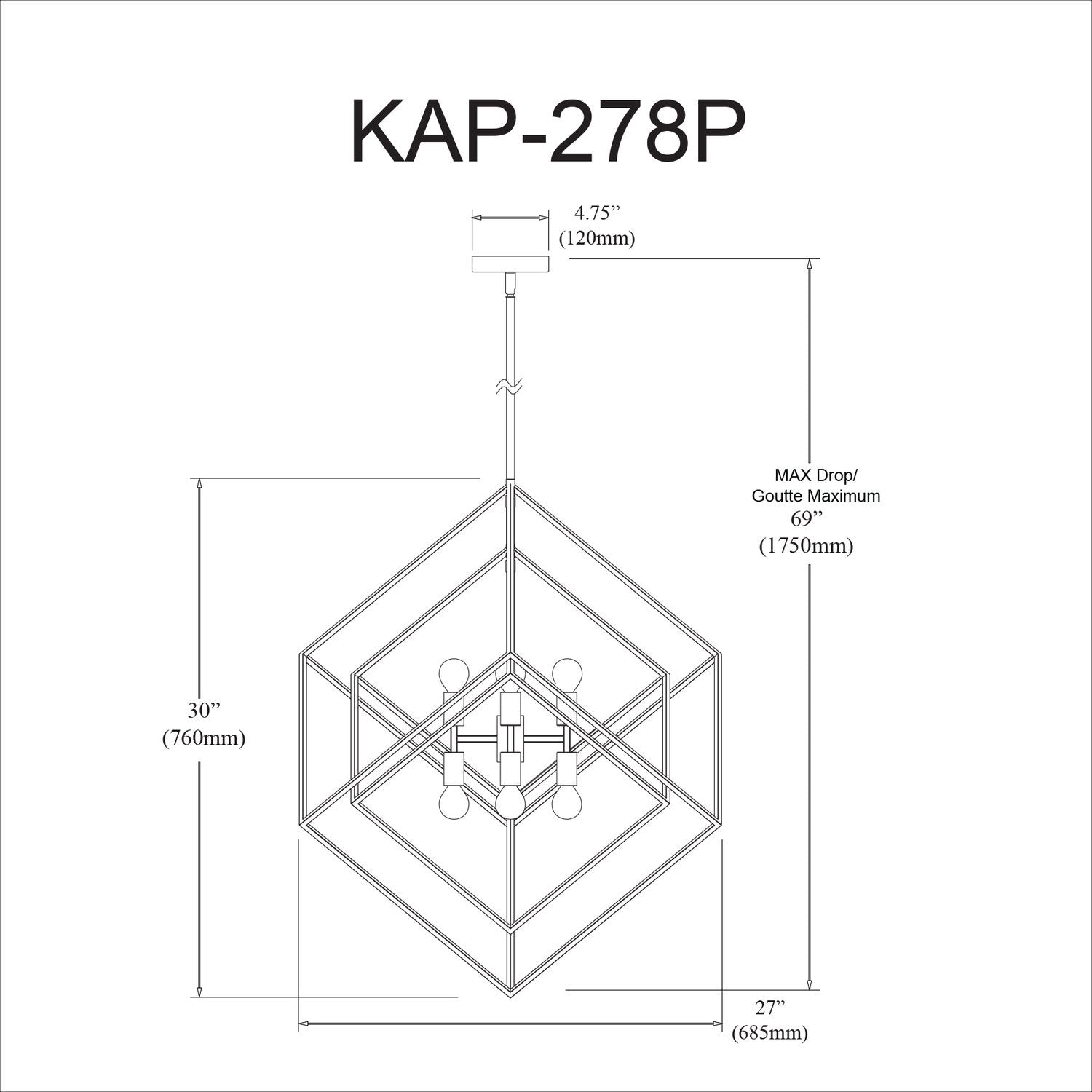 DAINOLITE, KAPPA HANGING PENDANT, PENDANT LIGHT