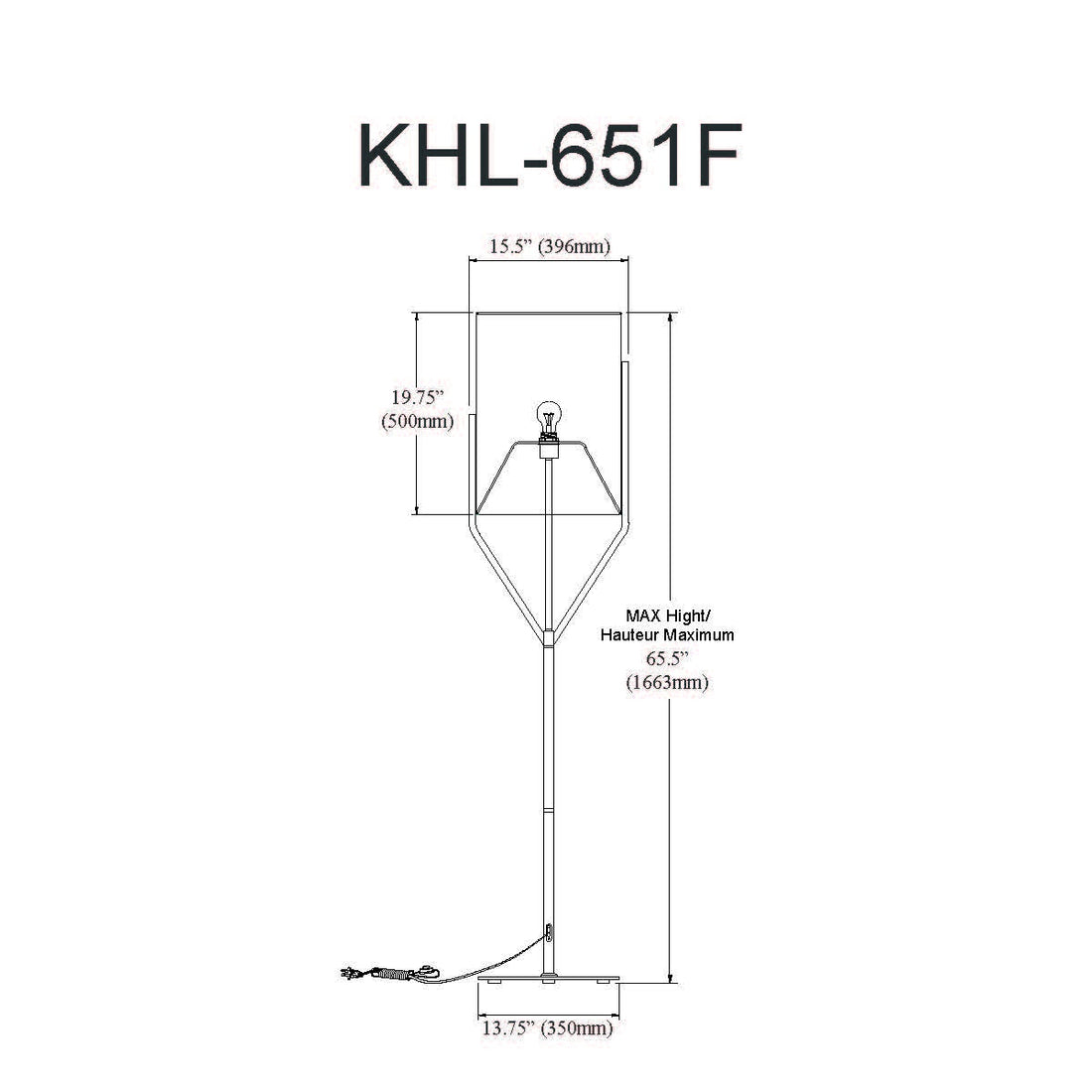 DAINOLITE, KHLOE FLOOR DECORATIVE, FLOOR LAMP