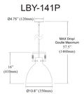 DAINOLITE, LIBERTY HANGING PENDANT, PENDANT LIGHT
