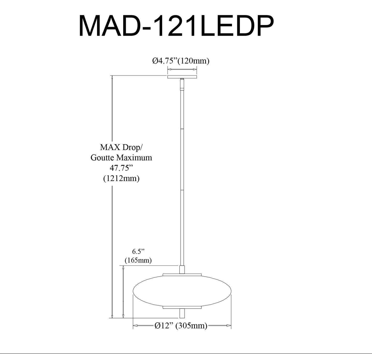 DAINOLITE, MADDIE HANGING PENDANT, PENDANT LIGHT