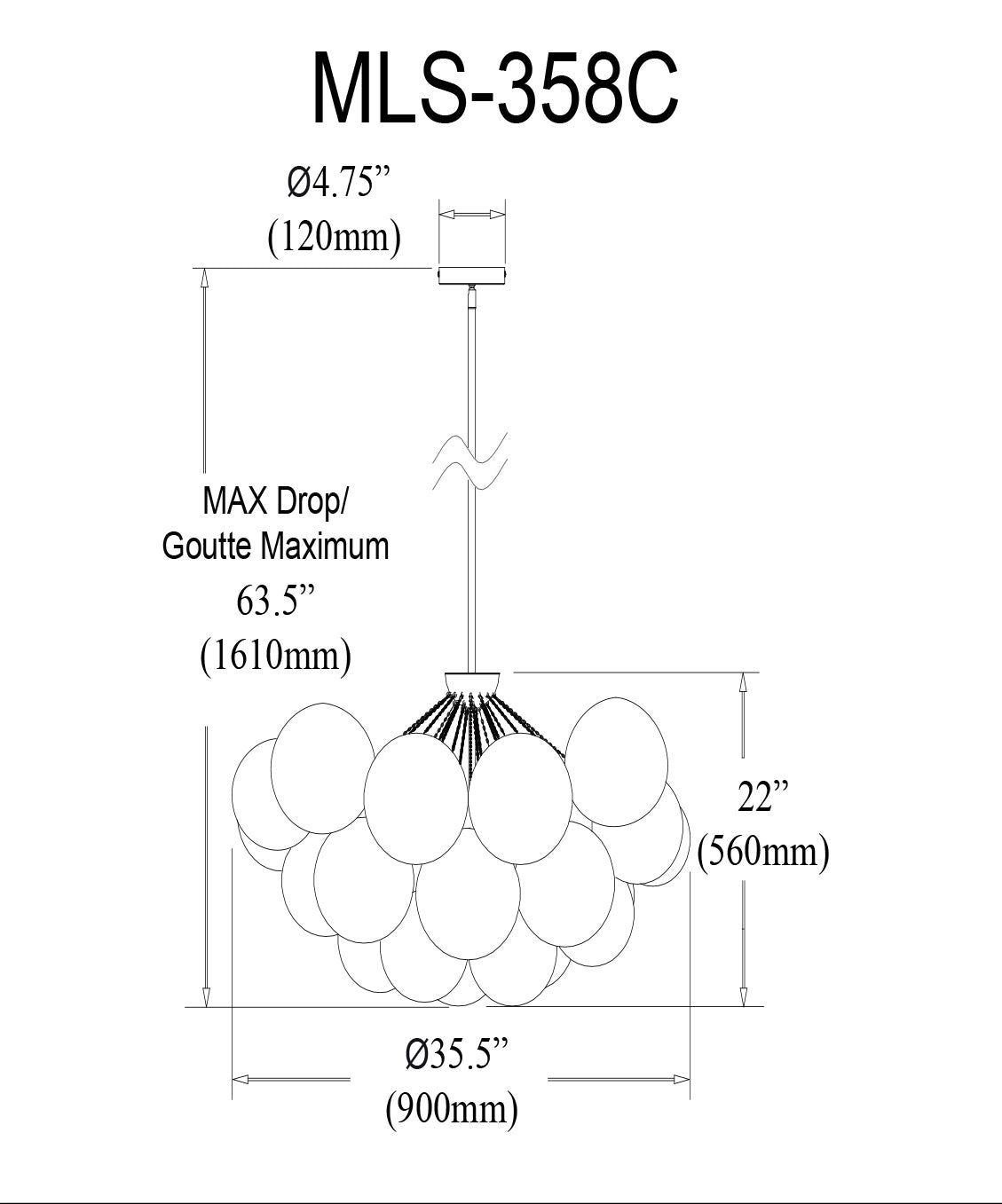 DAINOLITE, MILES HANGING CHANDELIER, CHANDELIER LIGHT