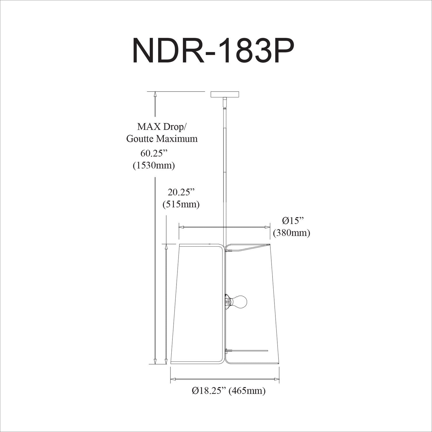 DAINOLITE, NOTCHED DRUM HANGING PENDANT, PENDANT LIGHT