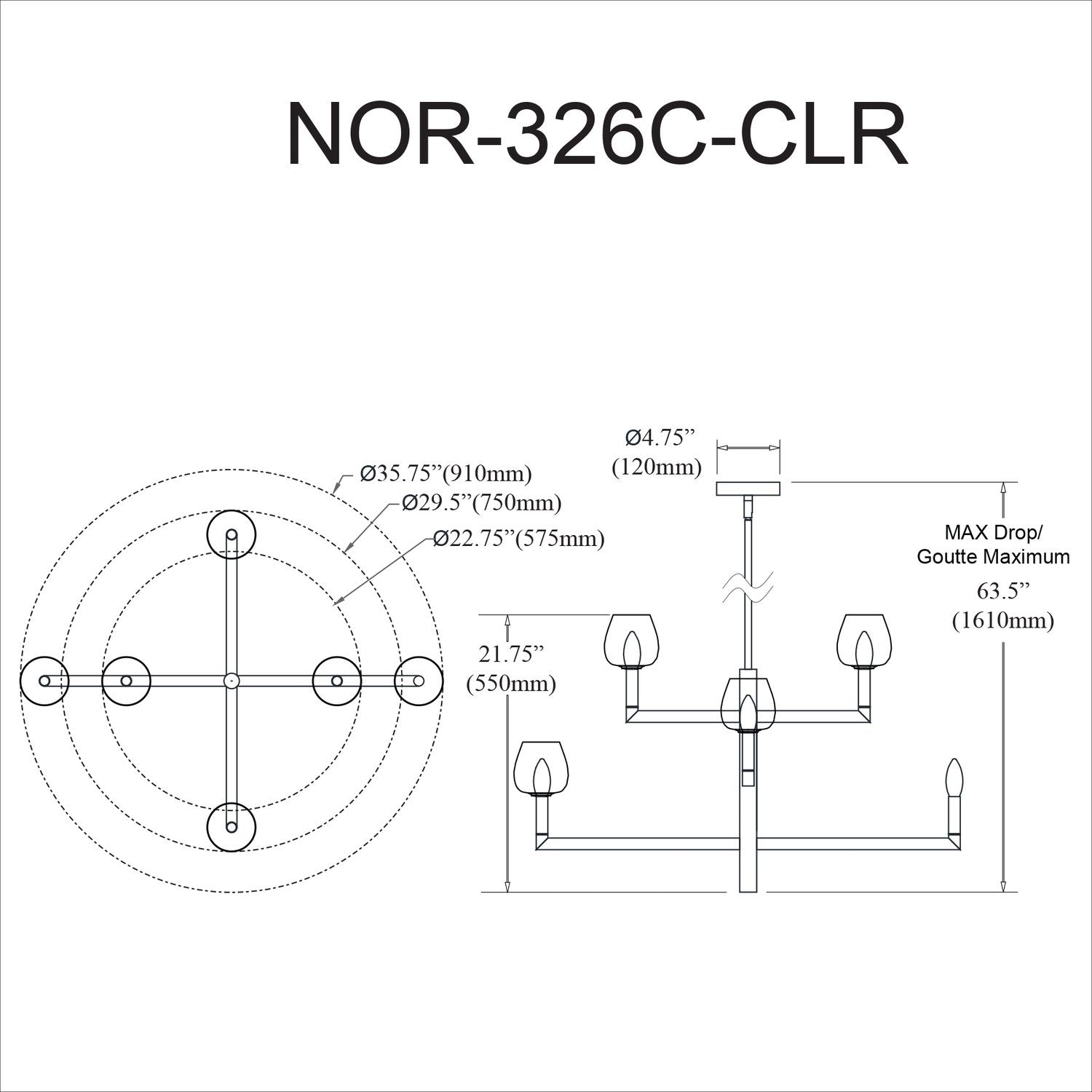 DAINOLITE, NORA HANGING CHANDELIER, CHANDELIER LIGHT
